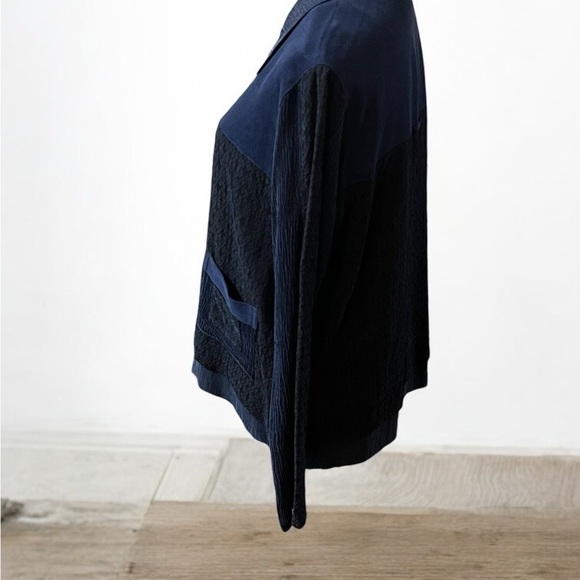 Chico's Blue Blouse with Classic Collar and Relaxed Fit - Picture 2 of 4